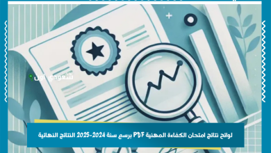 لوائح نتائج امتحان الكفاءة المهنية PDF برسم سنة 2024-2025 النتائج النهائية
