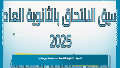 تنسيق الثانوية العامة محافظة بورسعيد