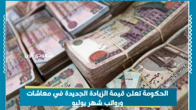 الحكومة تعلن قيمة الزيادة الجديدة في معاشات ورواتب شهر يوليو