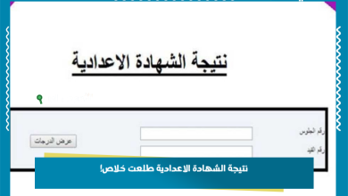نتيجة الشهادة الاعدادية طلعت خلاص!
