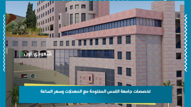 تخصصات جامعة القدس المفتوحة مع المعدلات وسعر الساعة