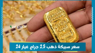 سعر سبيكة ذهب 2.5 جرام عيار 24