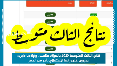 نتائج الثالث المتوسط