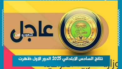 نتائج السادس الابتدائي 2025 الدور الاول ظهرت