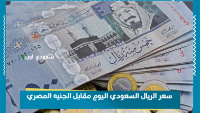 سعر الريال السعودي اليوم مقابل الجنيه المصري