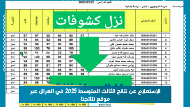 وكلمات للمقال ده كمان الاستعلام عن نتائج الثالث المتوسط 2025 في العراق عبر موقع نتائجنا