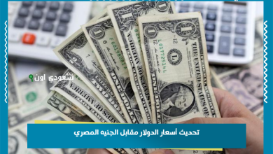 تحديث أسعار الدولار مقابل الجنيه المصري