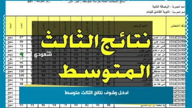 ادخل وشوف نتائج الثالث متوسط