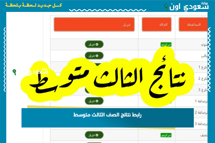 رابط نتائج الصف الثالث متوسط