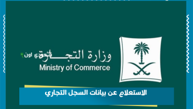 الاستعلام عن بيانات السجل التجاري