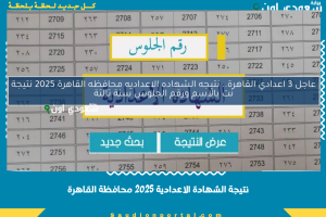 نتيجة الشهادة الاعدادية 2025 محافظة القاهرة