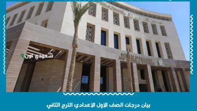 بيان درجات الصف الاول الاعدادي الترم الثاني