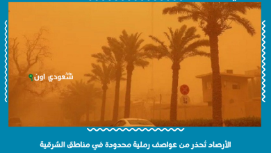 الأرصاد تُحذر من عواصف رملية محدودة في مناطق الشرقية
