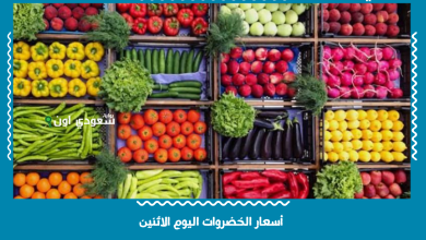 أسعار الخضروات اليوم الاثنين