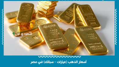 أسعار الذهب (عيارات – سبائك) في مصر