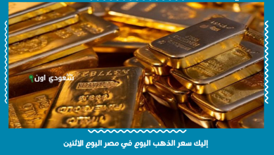إليك سعر الذهب اليوم في مصر اليوم الاثنين