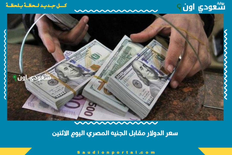 سعر الدولار مقابل الجنيه المصري اليوم الاثنين