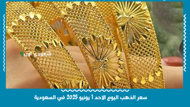 سعر الذهب اليوم الاحد 1 يونيو 2025 في السعودية