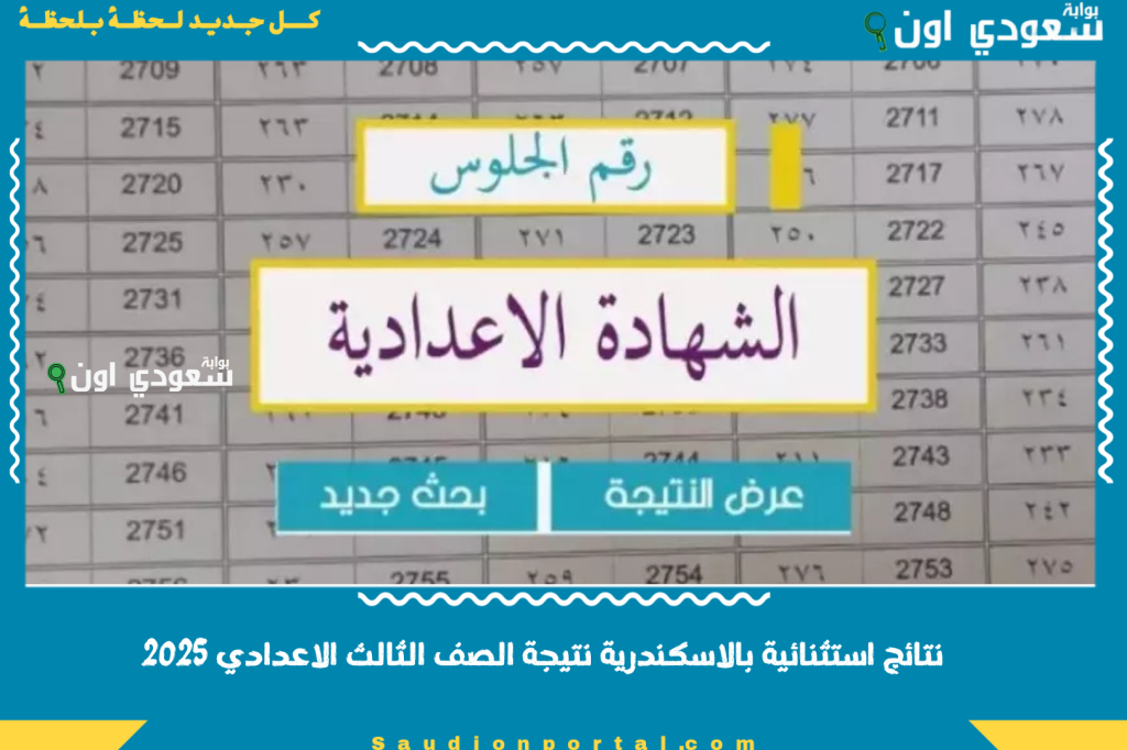 ظهرت امس… نتيجة الصف الثالث الاعدادي محافظة الاسكندرية 2025 رابط مباشر للاستعلام ودرجات الطلاب كاملة
