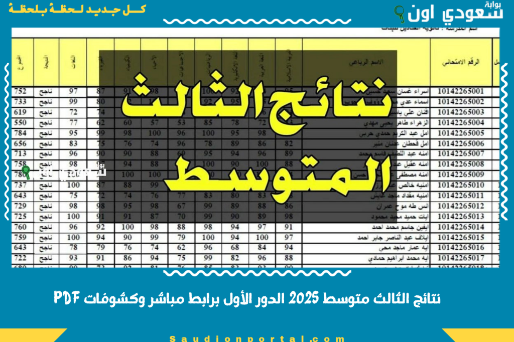 ظهرت هسه! نتائج الثالث متوسط 2025 الدور الأول برابط مباشر وكشوفات PDF