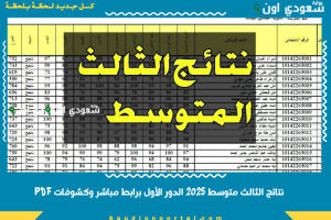 نتائج الثالث متوسط 2025 الدور الأول طلعت