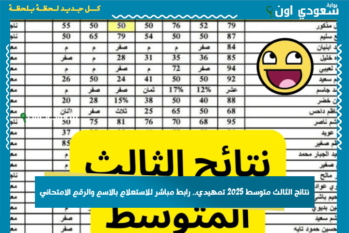ظهرت الان نتائج الثالث متوسط 2025 الدور الأول.. رابط مباشر للاستعلام بالاسم والرقم الامتحاني