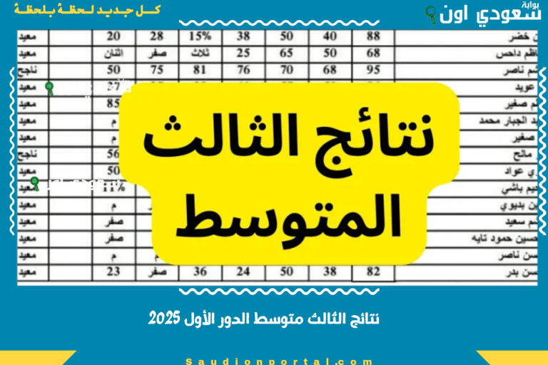 نتائج الثالث متوسط الدور الأول 2025