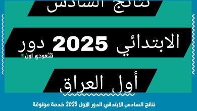 نتائج السادس الابتدائي الدور الاول 2025 خدمة موثوقة