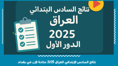 نتائج السادس الابتدائي العراق 2025 متاحة الان في بغداد