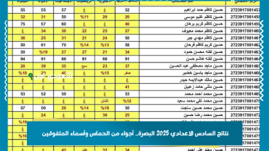نتائج السادس الاعدادي 2025 البصرة.. أجواء من الحماس وأسماء المتفوقين