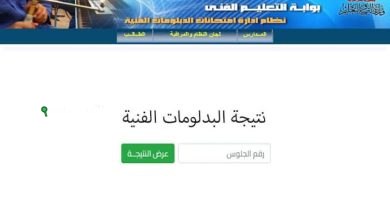 نتيجة الدبلومات الفنية