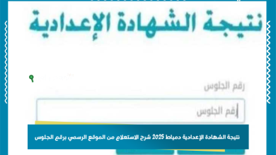 نتيجة الشهادة الإعدادية دمياط 2025 شرح الاستعلام من الموقع الرسمي برقم الجلوس