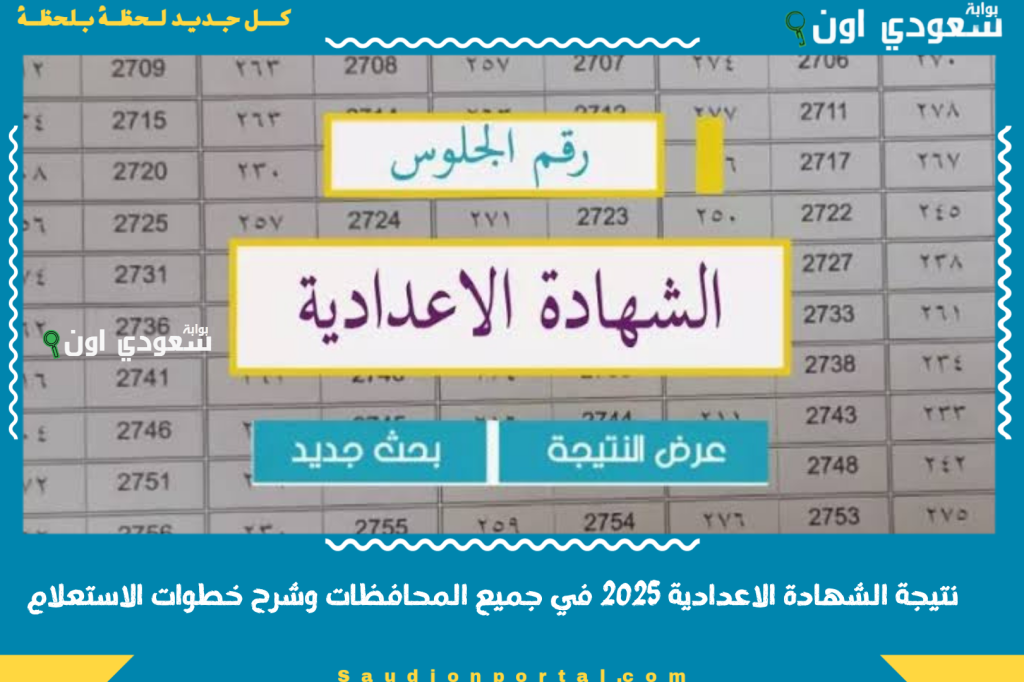 ظهور نتيجة الشهادة الاعدادية 2025 في جميع المحافظات وشرح خطوات الاستعلام خطوة بخطوة