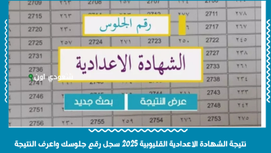 نتيجة الشهادة الاعدادية القليوبية 2025 سجل رقم جلوسك واعرف النتيجة