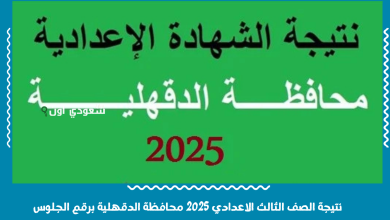 نتيجة الصف الثالث الاعدادي 2025 محافظة الدقهلية برقم الجلوس