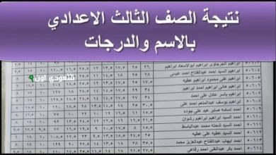 نتيجة الصف الثالث الاعدادي