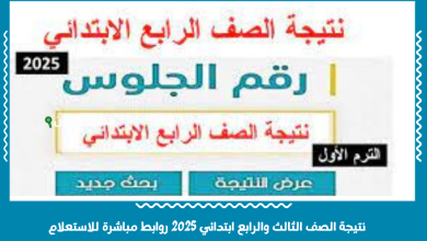نتيجة الصف الثالث والرابع ابتدائي 2025 روابط مباشرة للاستعلام