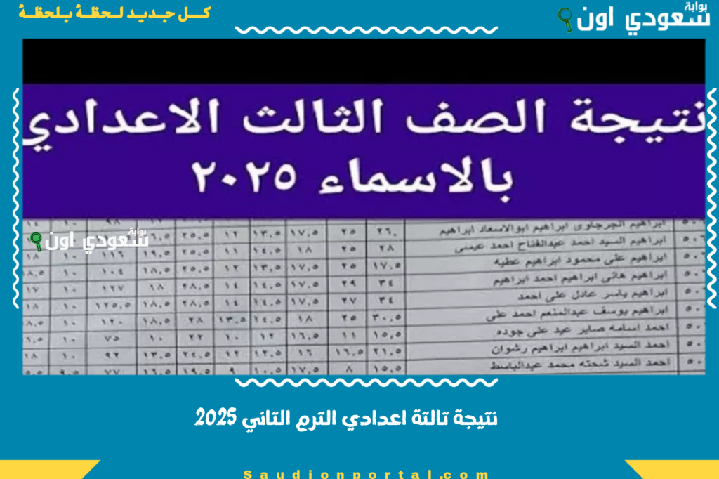 اللحظة اللي مستنيها.. نتيجة تالتة اعدادي الترم التاني 2025 لكل المحافظات من رابط وزارة التربية والتعليم