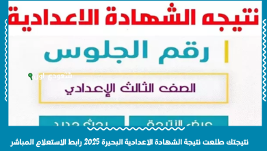 نتيجتك طلعت نتيجة الشهادة الاعدادية البحيرة 2025 رابط الاستعلام المباشر