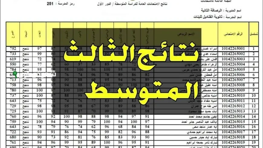  نشر موقع وزارة التربية العراقية نتائج الامتحانات 2025 لطلاب الثالث المتوسط عبر هذا الرابط moedu.gov.iq