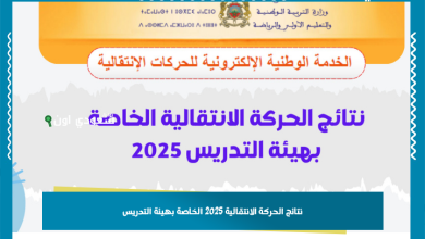 نتائج الحركة الانتقالية 2025 الخاصة بهيئة التدريس