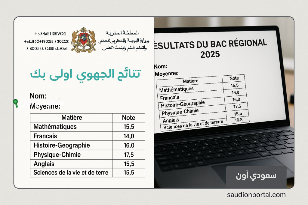 الاطلاع على النقاط Taalim.ma نتائج الجهوي اولى باك 2025 Resultats Regional 1Bac