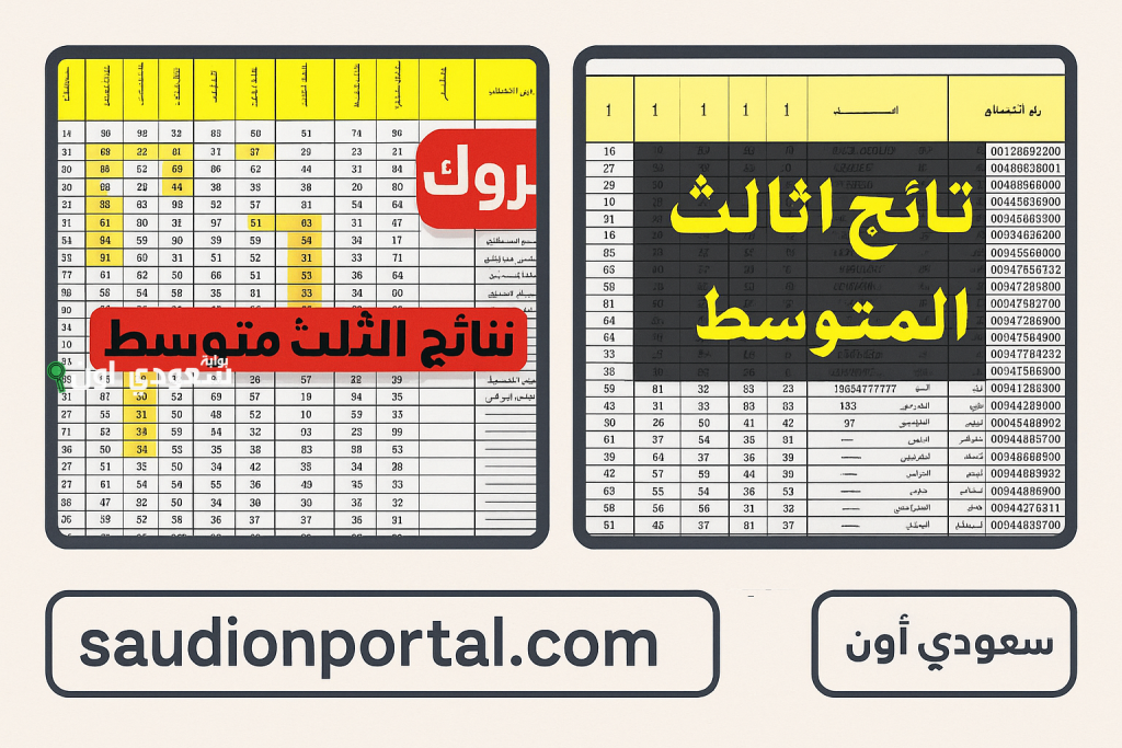 نتائج الثالث متوسط 2025 pdf الدور الأول موقع نتائجنا results.mlazemna.com