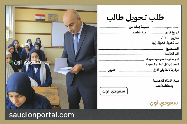 طلب تحويل من مدرسة لمدرسة