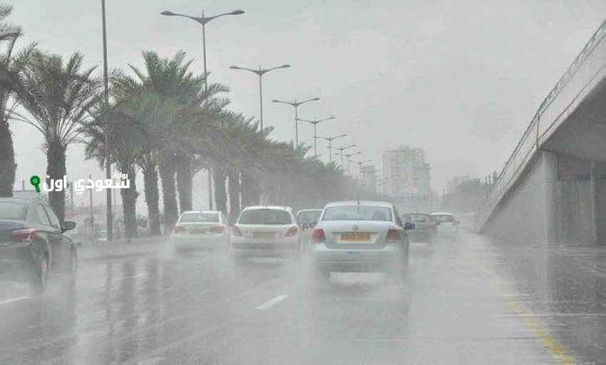 أمطار غزيرة ورياح قوية تجتاح منطقة نجران