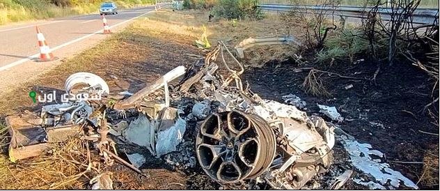أول صورة صادمة لسيارة جوتا تكشف تفاصيل حادث السير المأساوي بعد وفاته