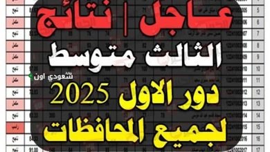 نتائج الثالث متوسط الدور الأول 2025 في العراق