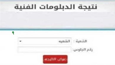 رابط نتيجة الدبلومات الفنية 2025 الرسمي