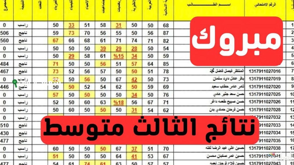 نتائج الثالث المتوسط الدور الأول 2025 استعلام سريع وسهل لكل الطلاب في مصر