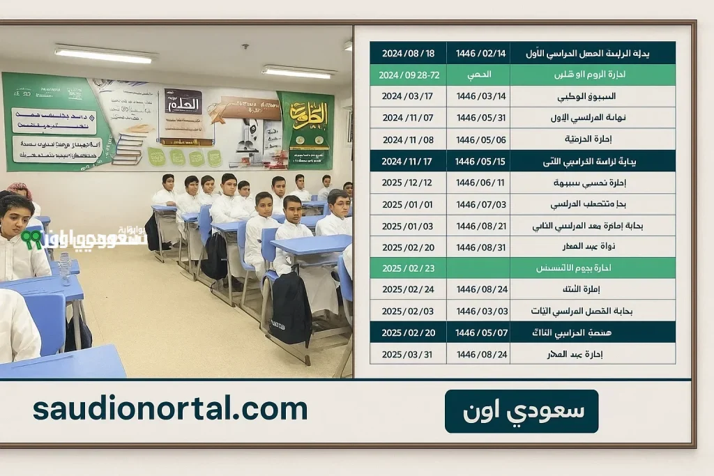 التقويم الدراسي 1447 PDF والإجازات الرسمية في السعودية وزارة التعليم تكشف التفاصيل الجديدة فاصل تربية